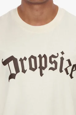 HEAVY OVERSIZE BROWN LOGO PUFFER PRINT T-SHIRT COCONUT MILK