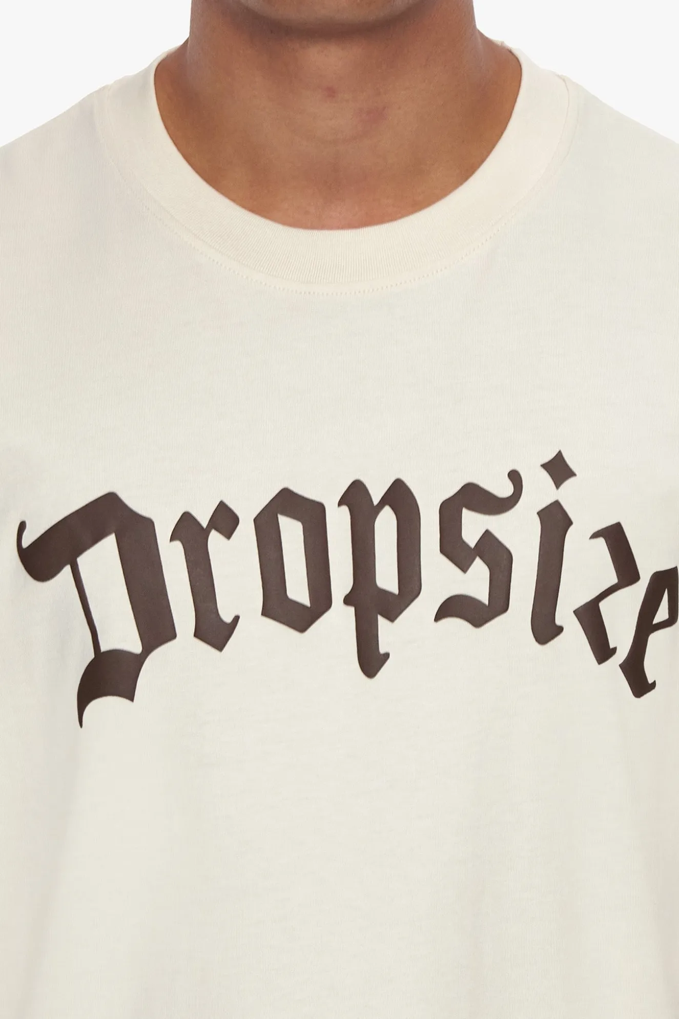 HEAVY OVERSIZE BROWN LOGO PUFFER PRINT T-SHIRT COCONUT MILK