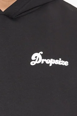 HEAVY OVERSIZE BUBBLE LOGO HOODIE BLACK