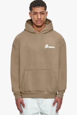 HEAVY OVERSIZE BUBBLE LOGO HOODIE SILVER MINK