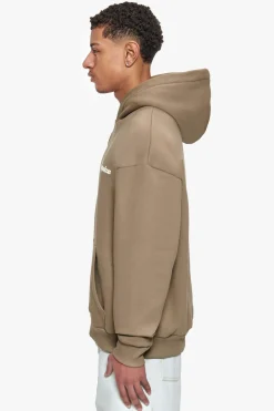 HEAVY OVERSIZE BUBBLE LOGO HOODIE SILVER MINK
