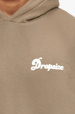 HEAVY OVERSIZE BUBBLE LOGO HOODIE SILVER MINK