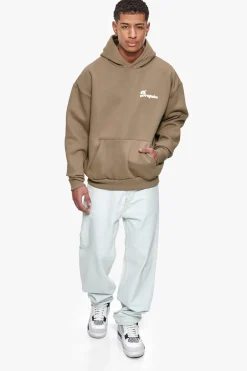 HEAVY OVERSIZE BUBBLE LOGO HOODIE SILVER MINK