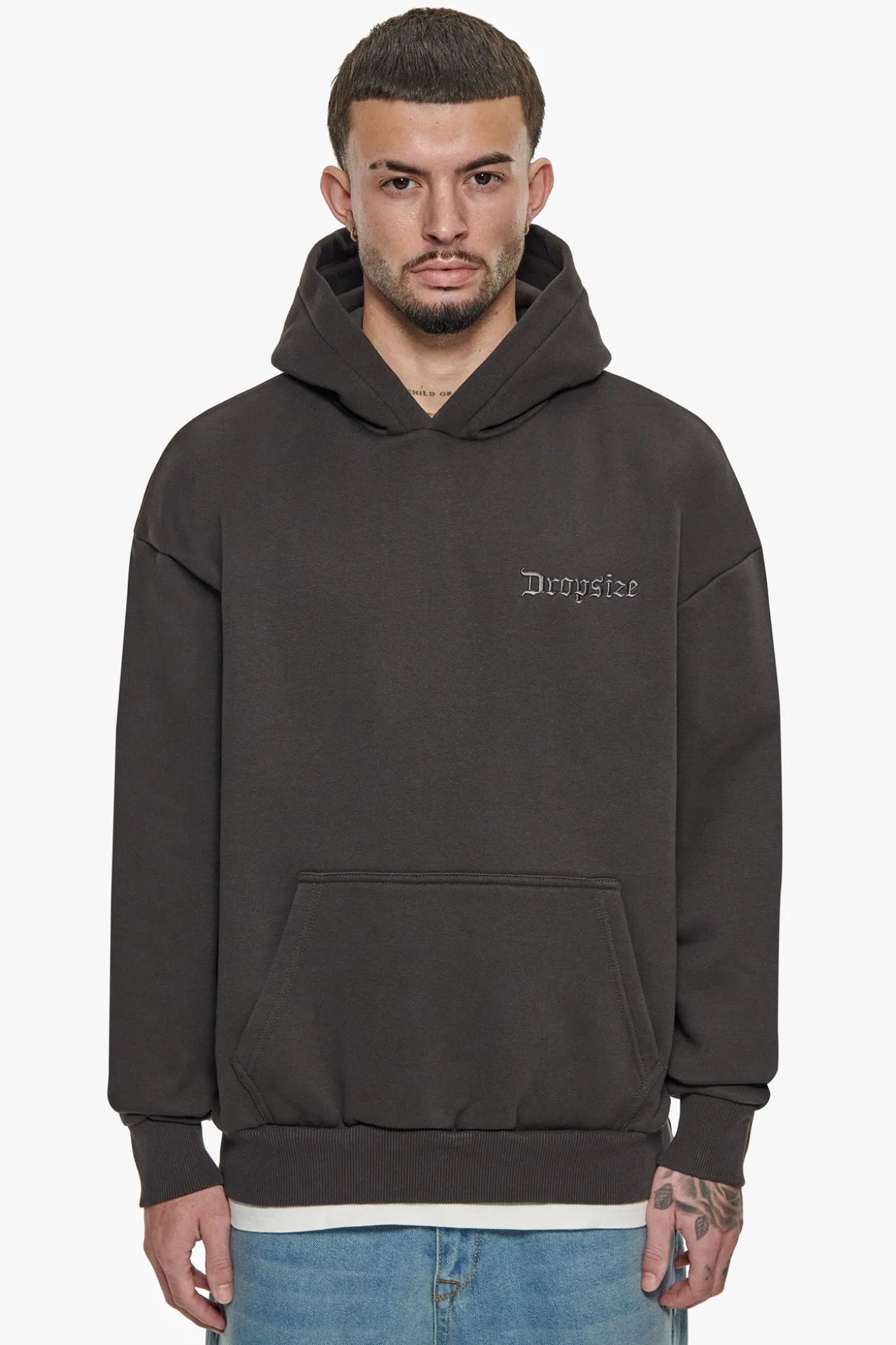 HEAVY OVERSIZE CARESS DOVES V2 HOODIE WASHED BLACK