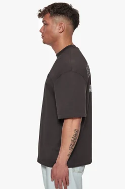 HEAVY OVERSIZE CARESS DOVES T-SHIRT WASHED BLACK
