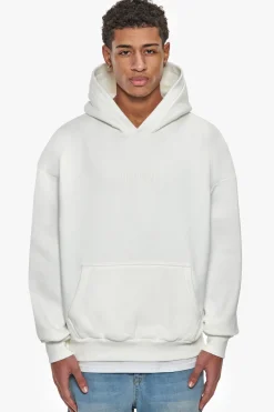 HEAVY OVERSIZE CENTER HD HOODIE CREAM WHITE