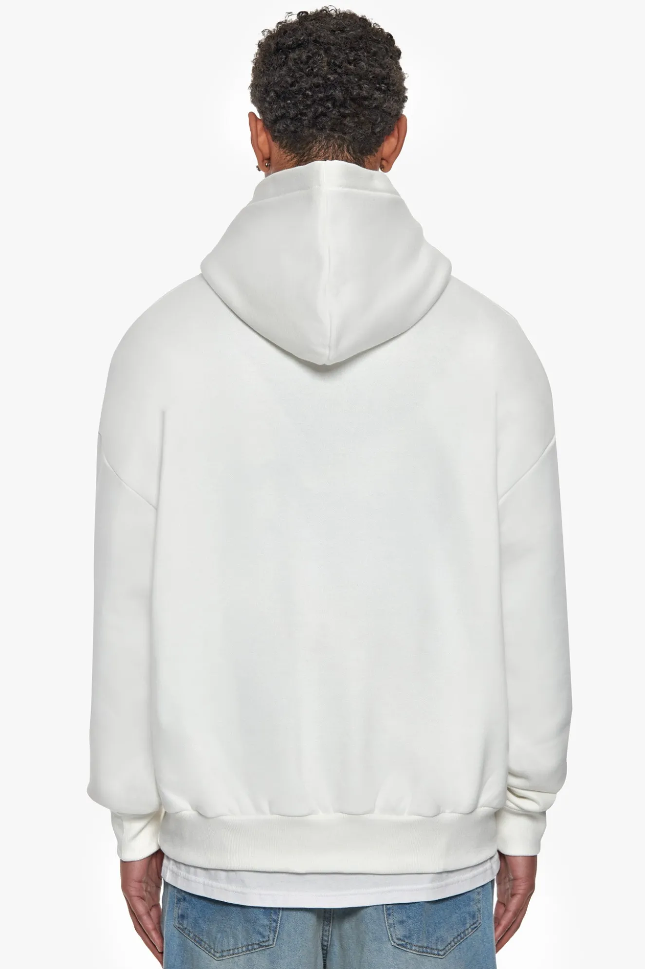 HEAVY OVERSIZE CENTER HD HOODIE CREAM WHITE