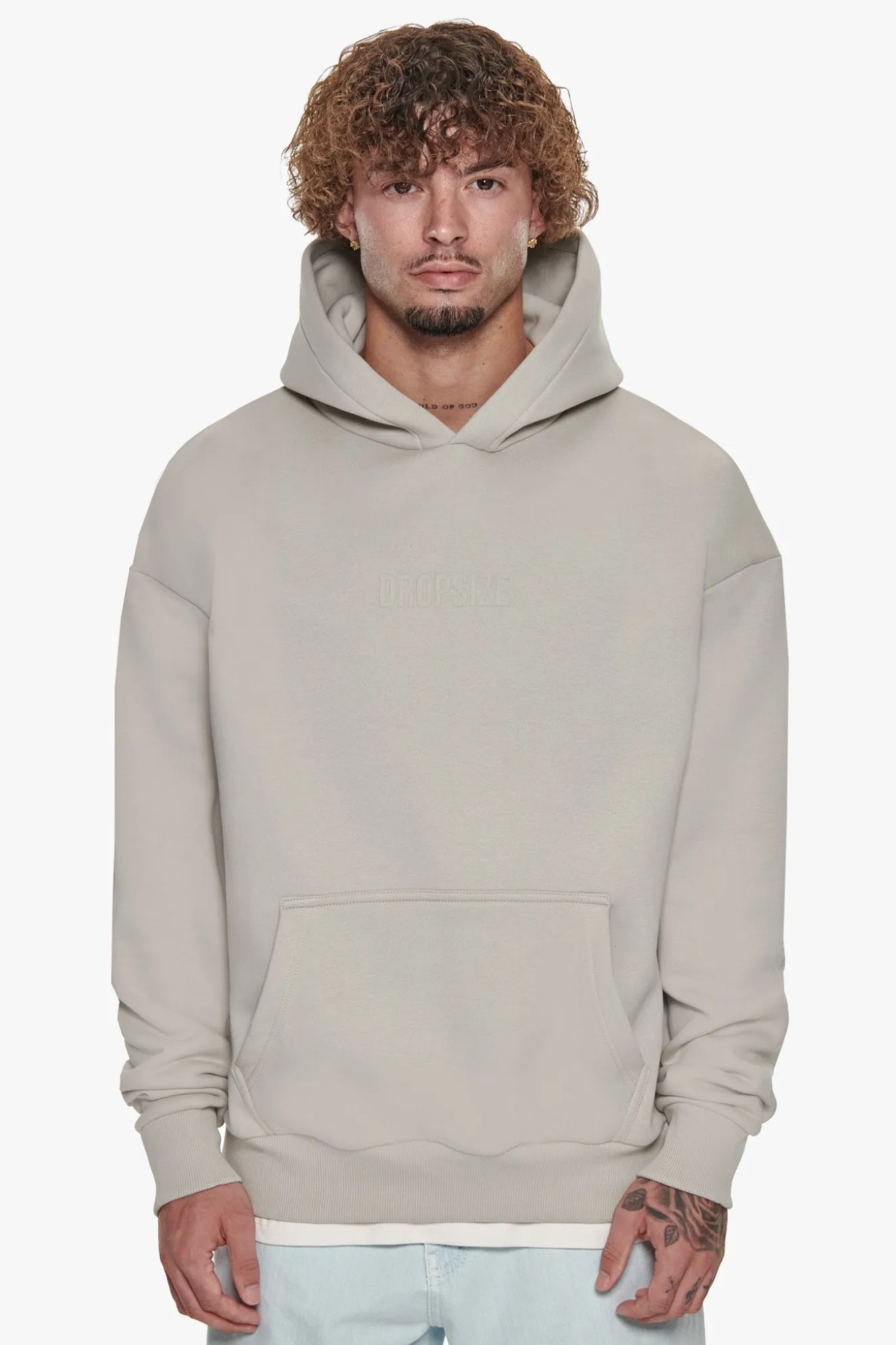 HEAVY OVERSIZE CENTER HD HOODIE MOON BEAM