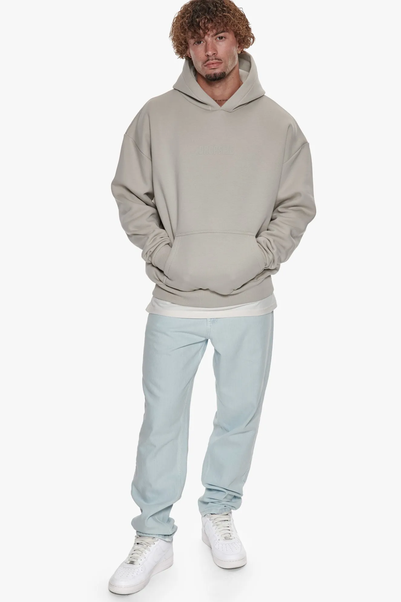 HEAVY OVERSIZE CENTER HD HOODIE MOON BEAM