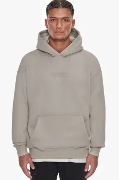 HEAVY OVERSIZE CENTER HD HOODIE STONE