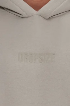 HEAVY OVERSIZE CENTER HD HOODIE STONE
