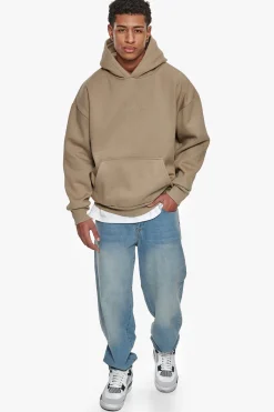 HEAVY OVERSIZE CENTER HD HOODIE WEATHERED TEAK