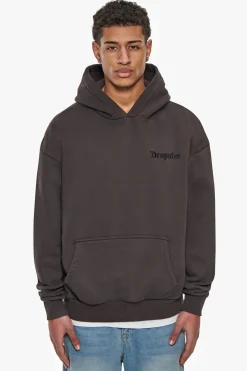 HEAVY OVERSIZE CHERRY FLOWERS HOODIE WASHED BLACK