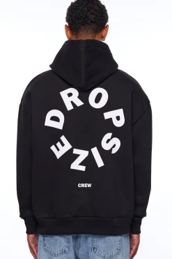 HEAVY OVERSIZE CIRCLE BLOCK HOODIE BLACK