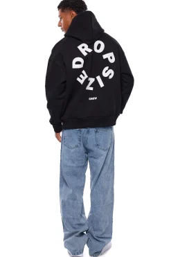 HEAVY OVERSIZE CIRCLE BLOCK HOODIE BLACK