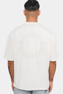 HEAVY OVERSIZE CIRCLE DESIGN T-SHIRT CREAM/ COCONUT