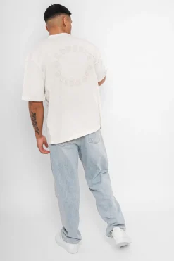 HEAVY OVERSIZE CIRCLE DESIGN T-SHIRT CREAM/ COCONUT