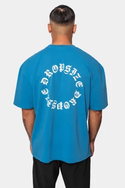 HEAVY OVERSIZE CIRCLE DESIGN T-SHIRT ROYAL BLUE