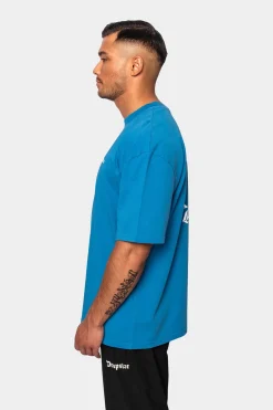 HEAVY OVERSIZE CIRCLE DESIGN T-SHIRT ROYAL BLUE