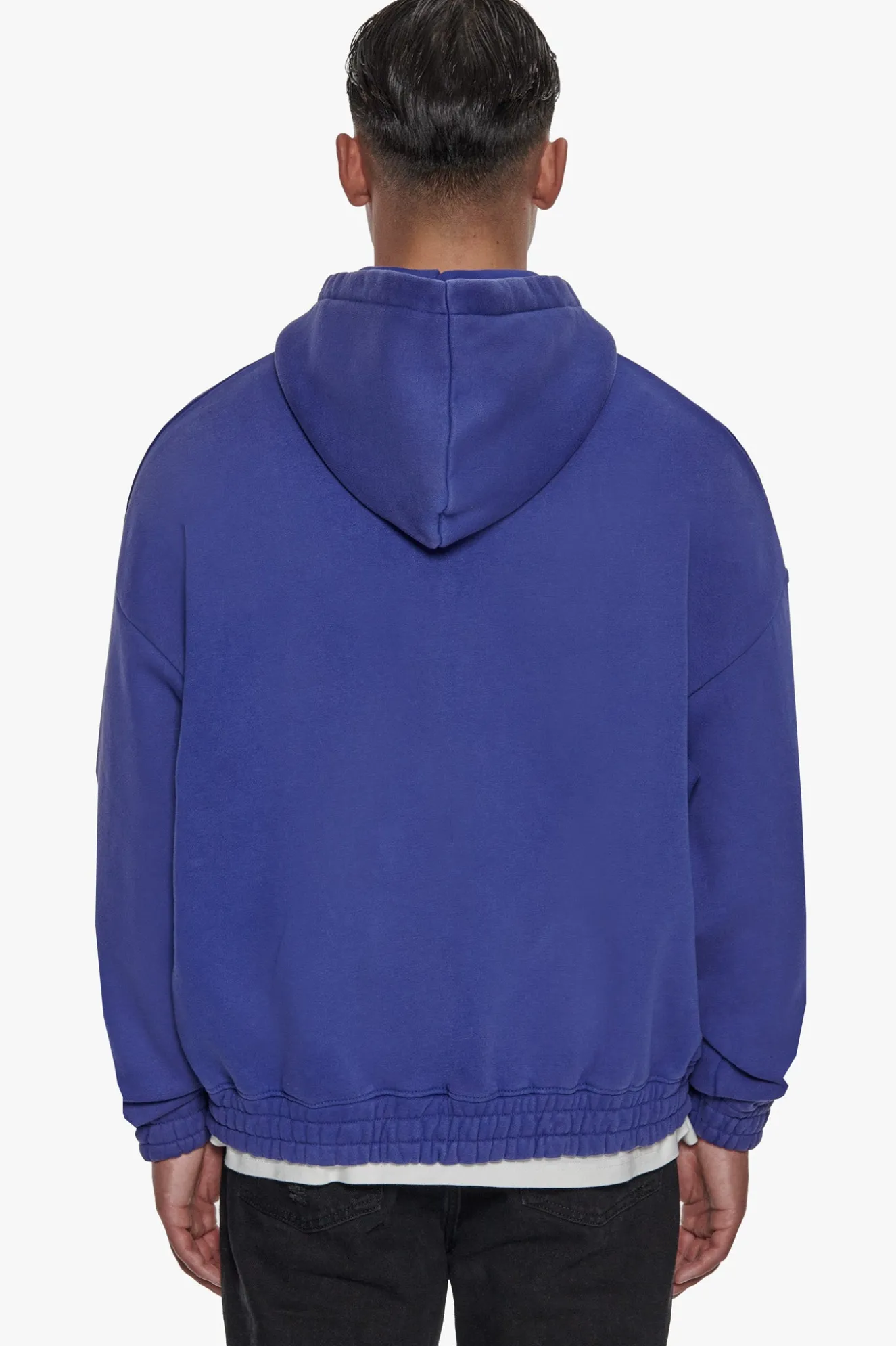 HEAVY OVERSIZE CORD ZIP HOODIE WASHED BLUE