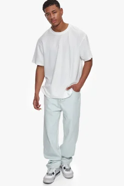 HEAVY OVERSIZE COTTON PATCH T-SHIRT CREAM WHITE