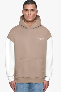HEAVY OVERSIZE CREAM SLEEVE HOODIE SILVER MINK