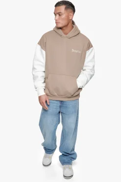 HEAVY OVERSIZE CREAM SLEEVE HOODIE SILVER MINK