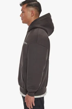 HEAVY OVERSIZE CREW LOVE DOVE HOODIE WASHED BLACK
