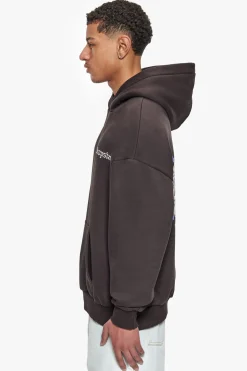 HEAVY OVERSIZE CREW LOVE GLOBE HOODIE WASHED BLACK