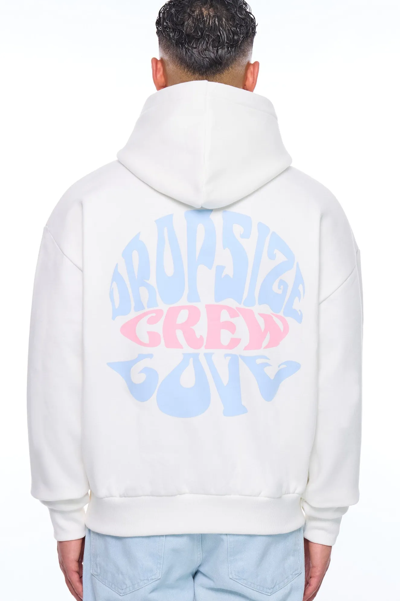 HEAVY OVERSIZE CREW LOVE HOODIE CREAM WHITE