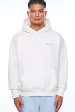 HEAVY OVERSIZE CREW LOVE HOODIE CREAM WHITE