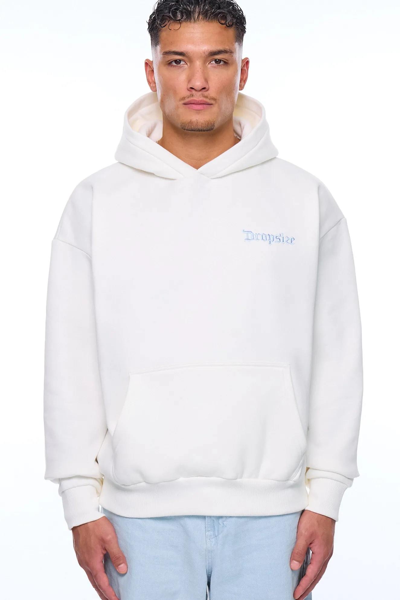 HEAVY OVERSIZE CREW LOVE HOODIE CREAM WHITE