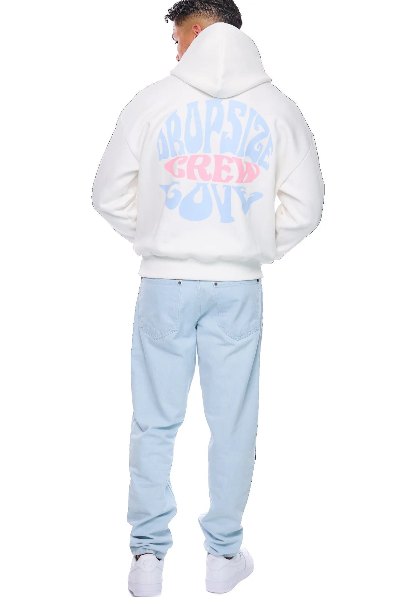 HEAVY OVERSIZE CREW LOVE HOODIE CREAM WHITE
