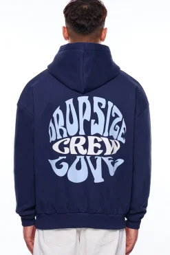 HEAVY OVERSIZE CREW LOVE HOODIE BLACK IRIS