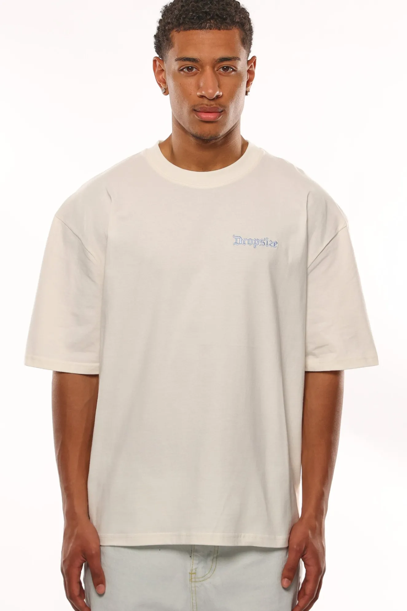 HEAVY OVERSIZE CREW LOVE T-SHIRT CREAM WHITE