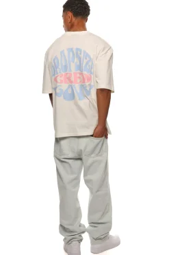 HEAVY OVERSIZE CREW LOVE T-SHIRT CREAM WHITE
