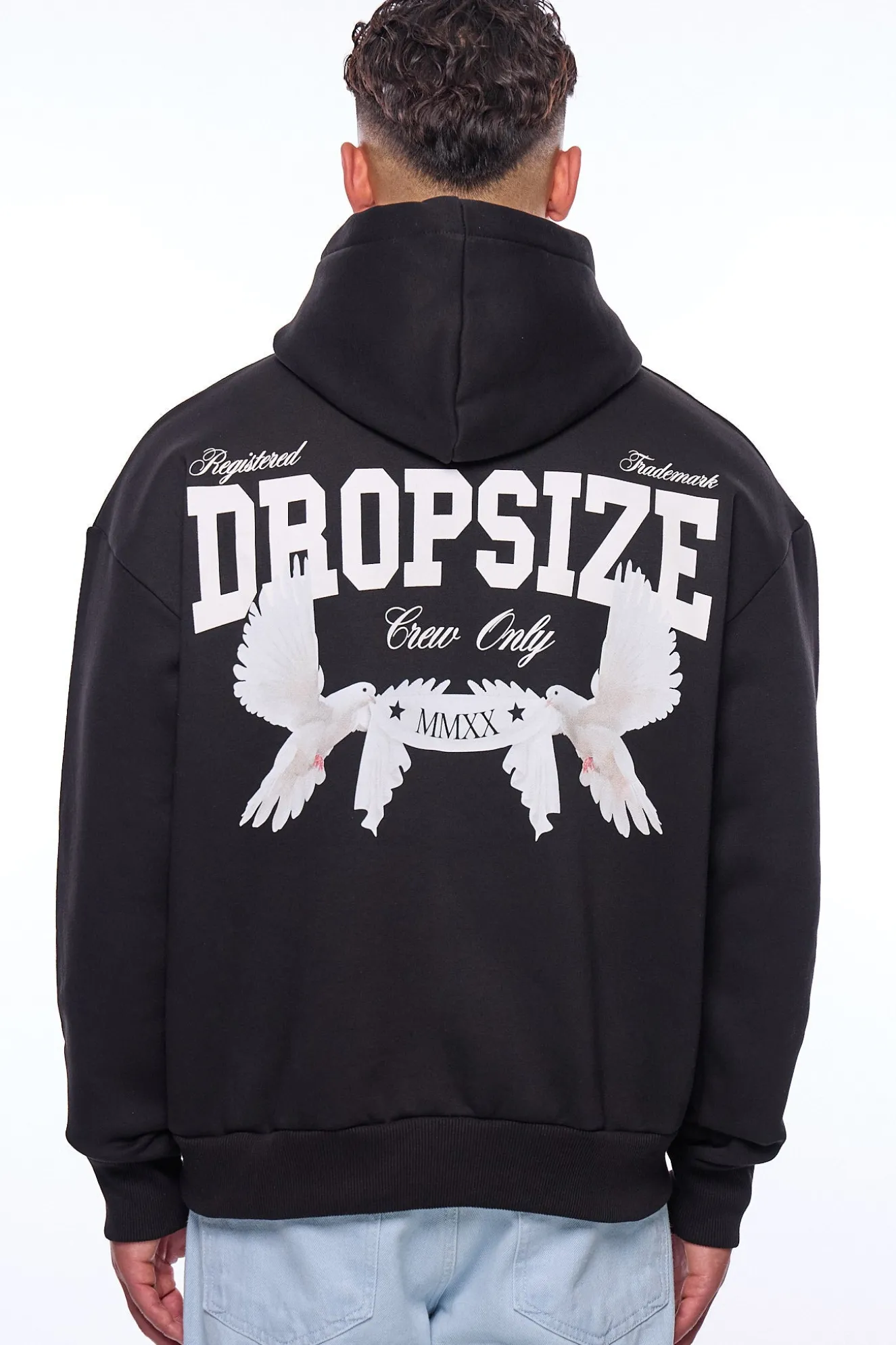 HEAVY OVERSIZE CREW ONLY HOODIE BLACK