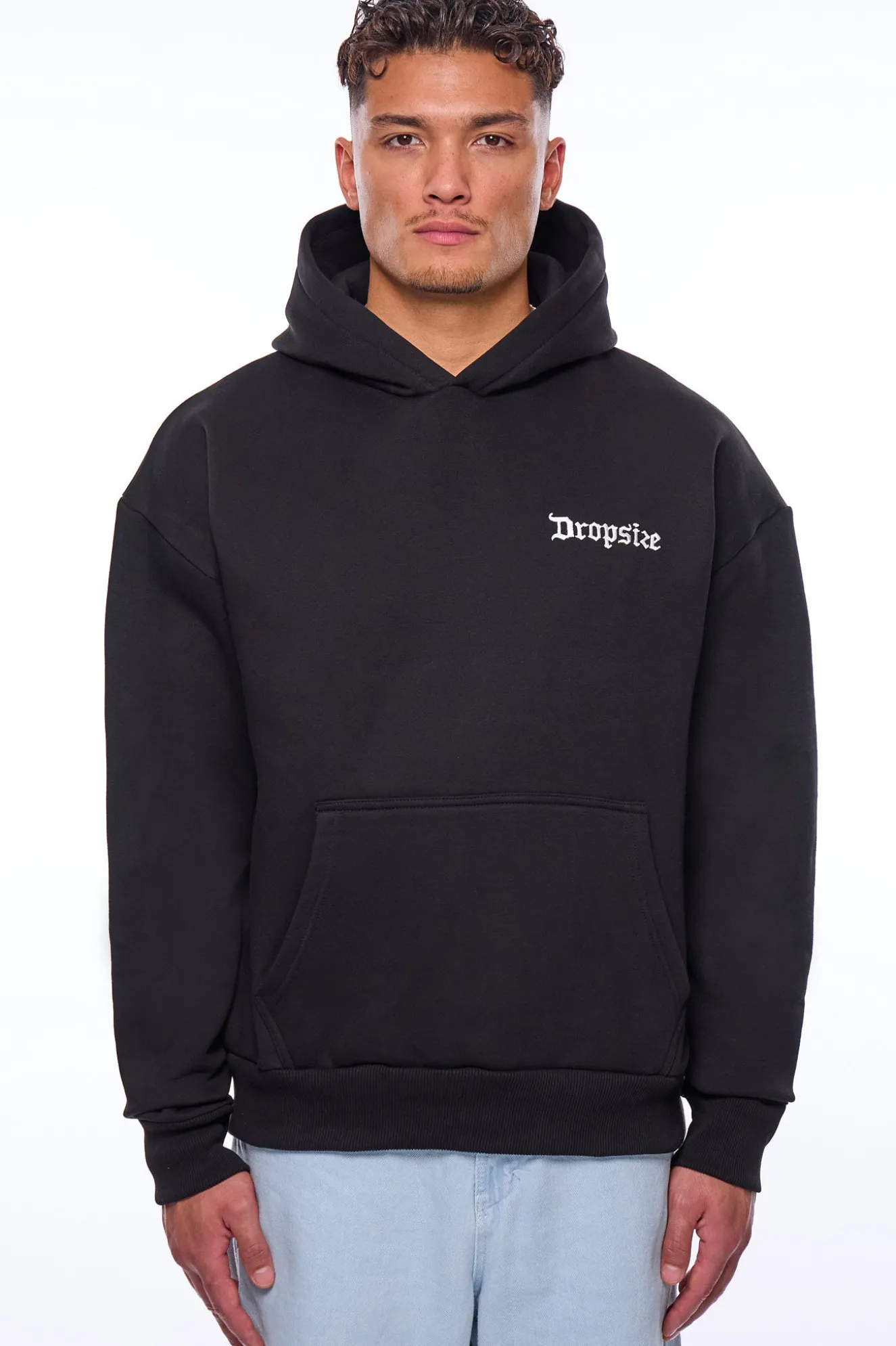 HEAVY OVERSIZE CREW ONLY HOODIE BLACK
