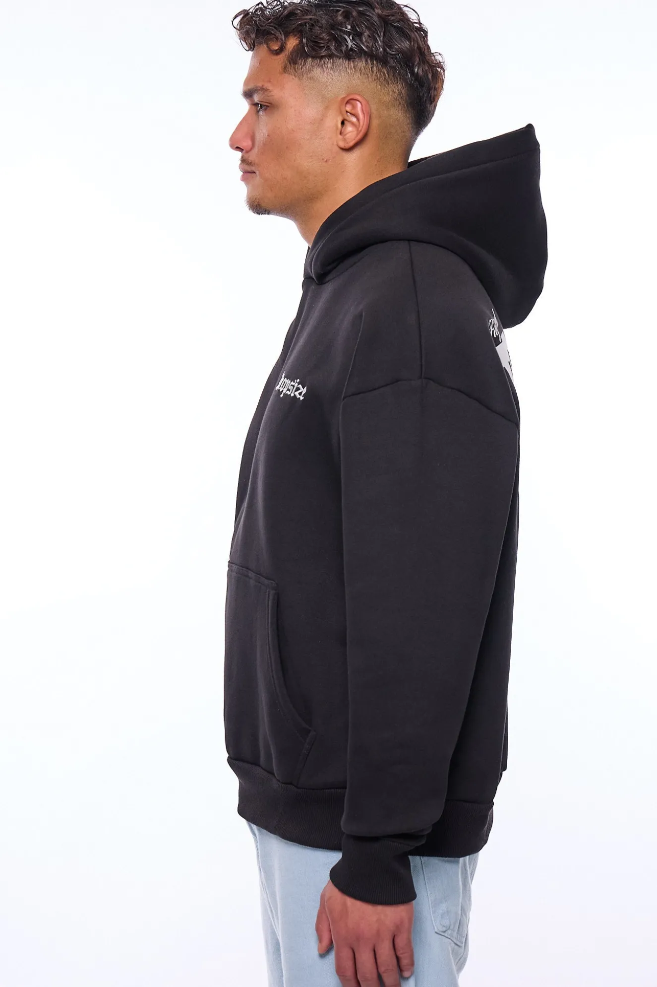 HEAVY OVERSIZE CREW ONLY HOODIE BLACK