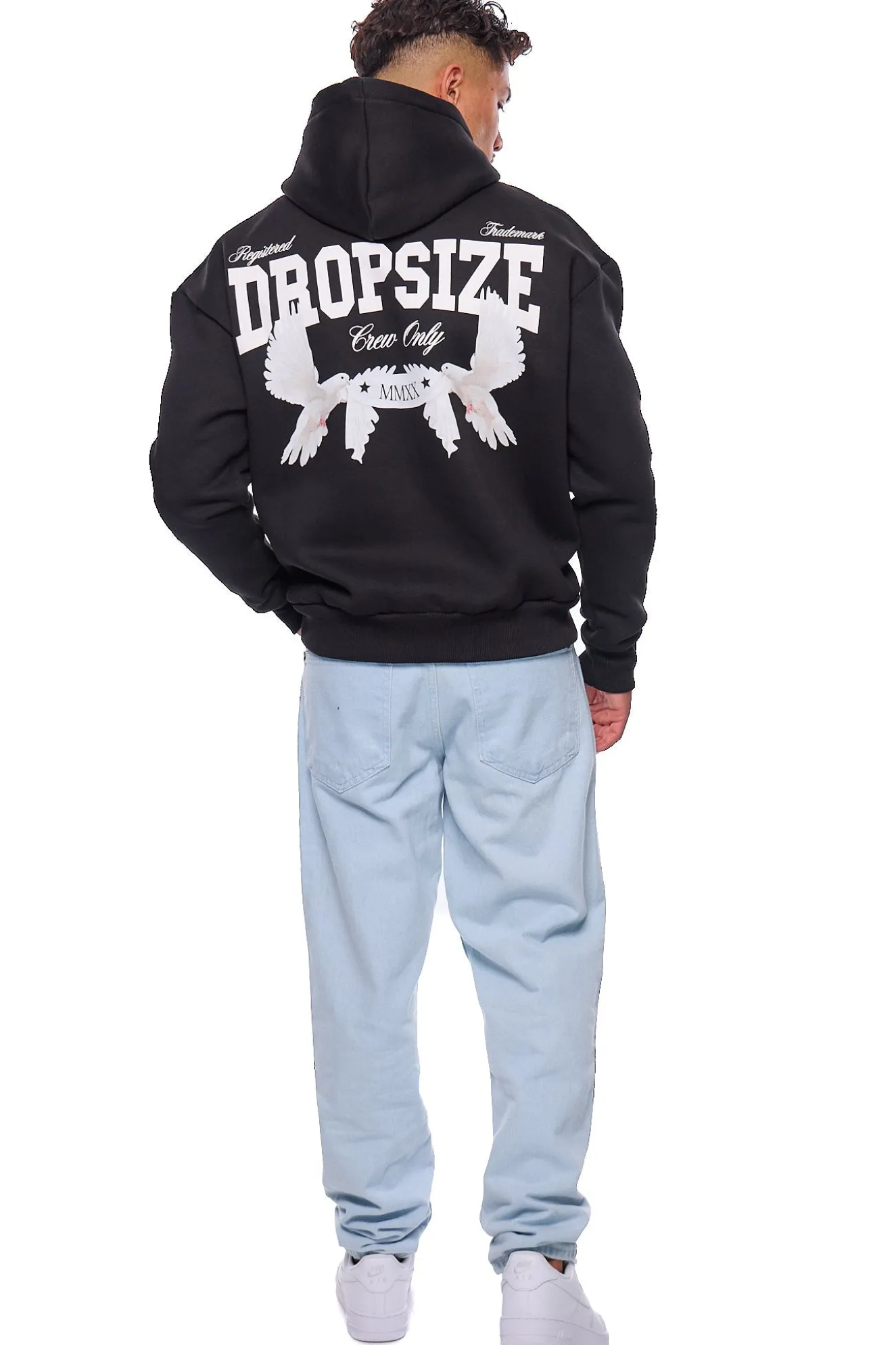 HEAVY OVERSIZE CREW ONLY HOODIE BLACK