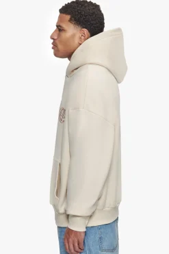 HEAVY OVERSIZE CRIME OUTLINE HOODIE COCONUT MILK