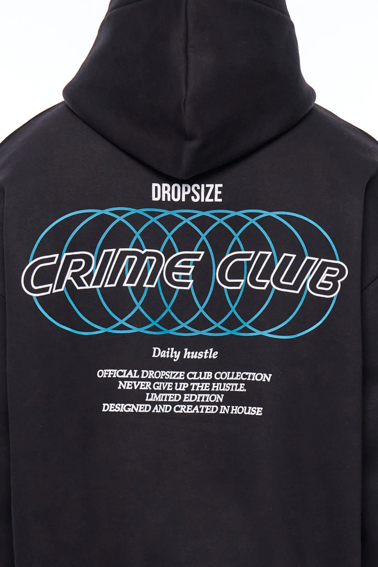 HEAVY OVERSIZE CRIME RINGS HOODIE BLACK
