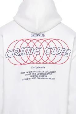 HEAVY OVERSIZE CRIME RINGS HOODIE CREAM WHITE