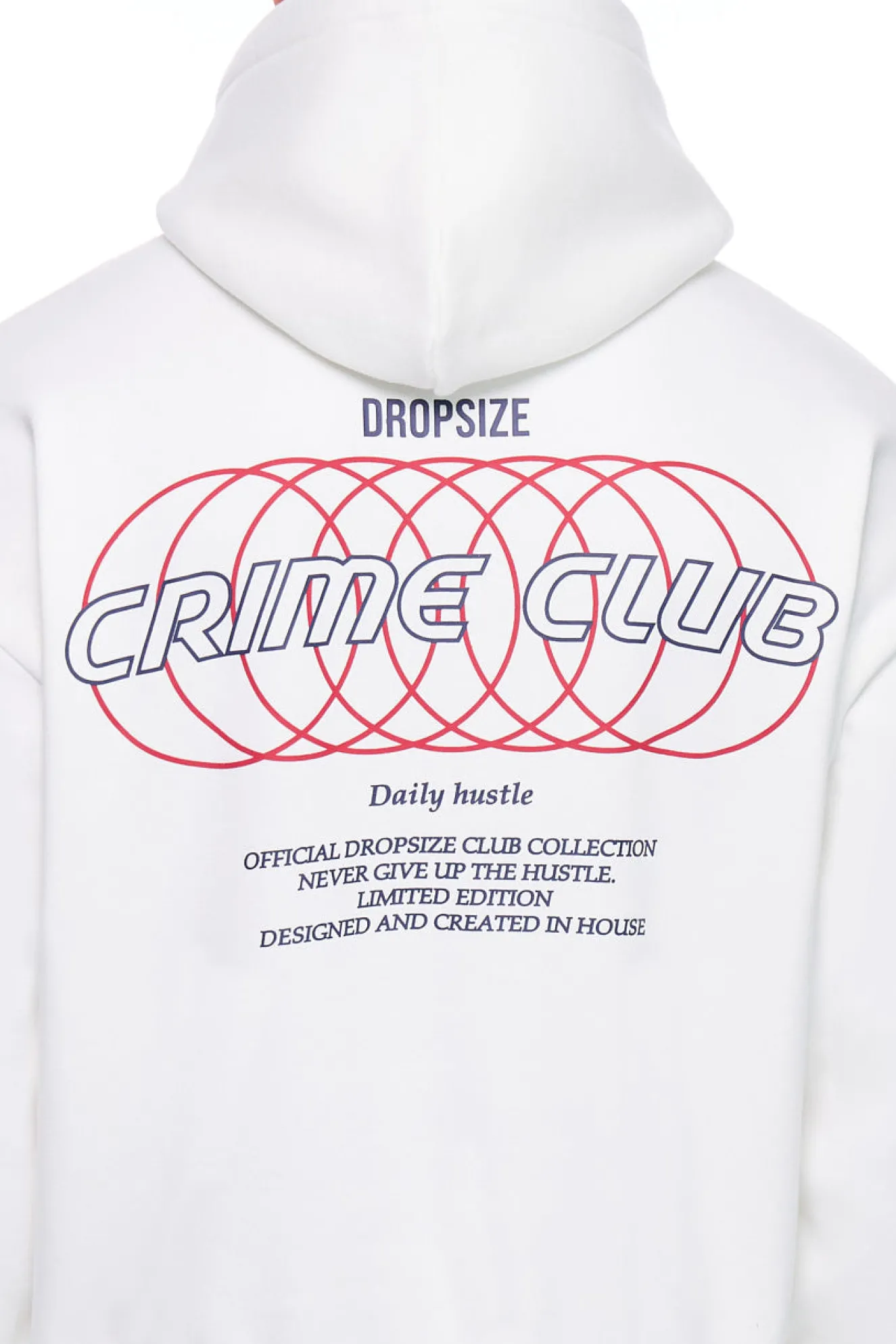 HEAVY OVERSIZE CRIME RINGS HOODIE CREAM WHITE