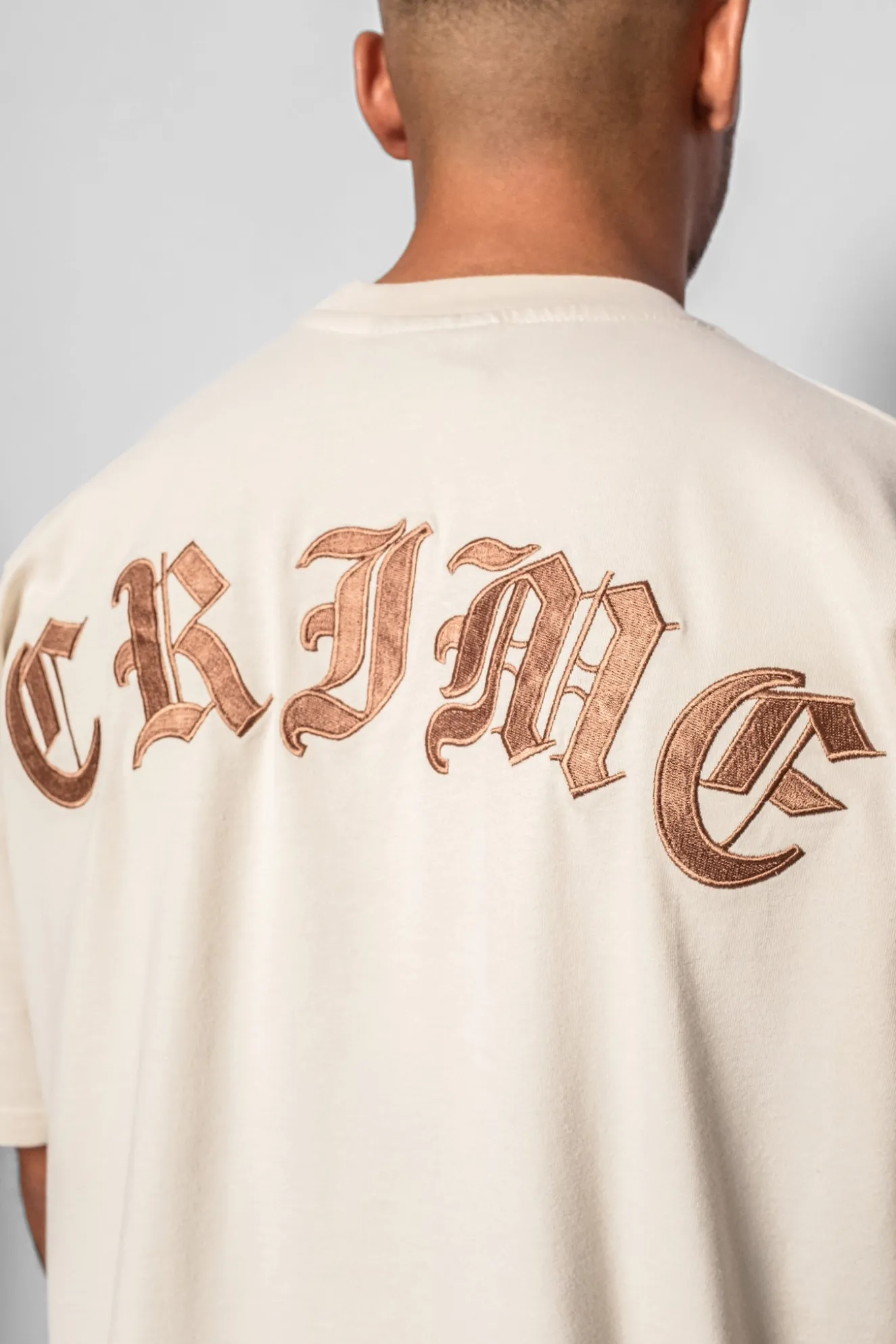 HEAVY OVERSIZE CRIME T-SHIRT COCONUT MILK