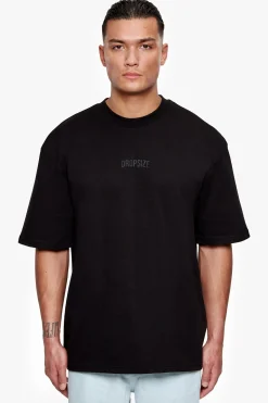 HEAVY OVERSIZE CURVED HD LOGO T-SHIRT BLACK