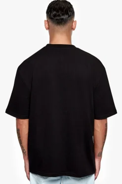 HEAVY OVERSIZE CURVED HD LOGO T-SHIRT BLACK
