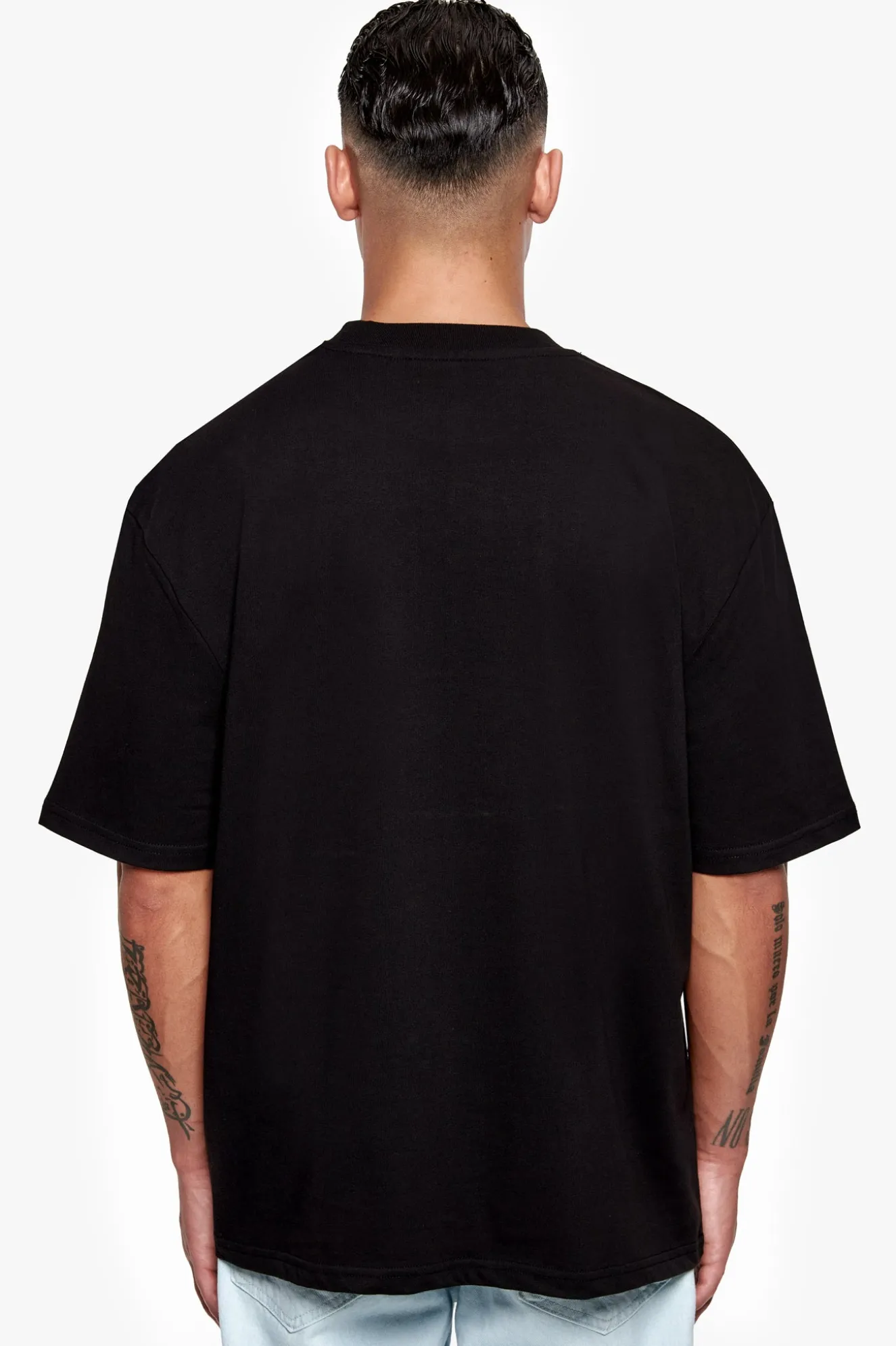 HEAVY OVERSIZE CURVED HD LOGO T-SHIRT BLACK