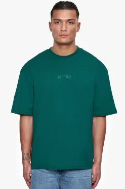 HEAVY OVERSIZE CURVED HD LOGO T-SHIRT GREEN