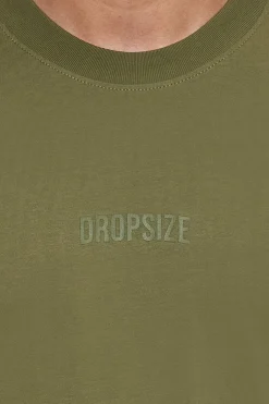 HEAVY OVERSIZE CURVED HD LOGO T-SHIRT OLIVE